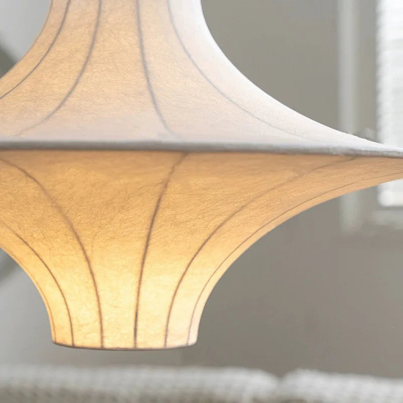 lustre en soie design japonais style wabi-sabi pour un éclairage élégant - vue 4 sur 7