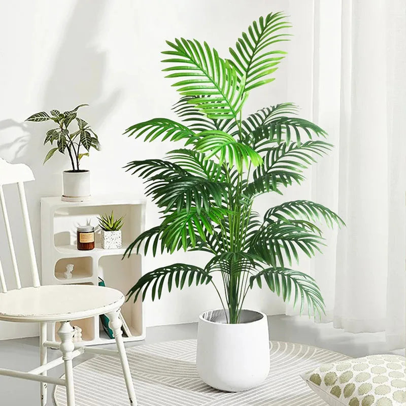 plantes artificielles tropicales palmier et monstera décoration intérieure et extérieure - vue 2 sur 8