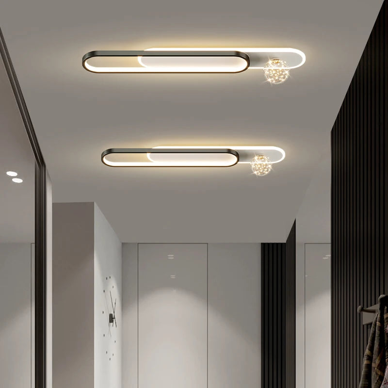 lustre moderne simple de luxe créatif étoilé encastré longue bande - vue 5 sur 14