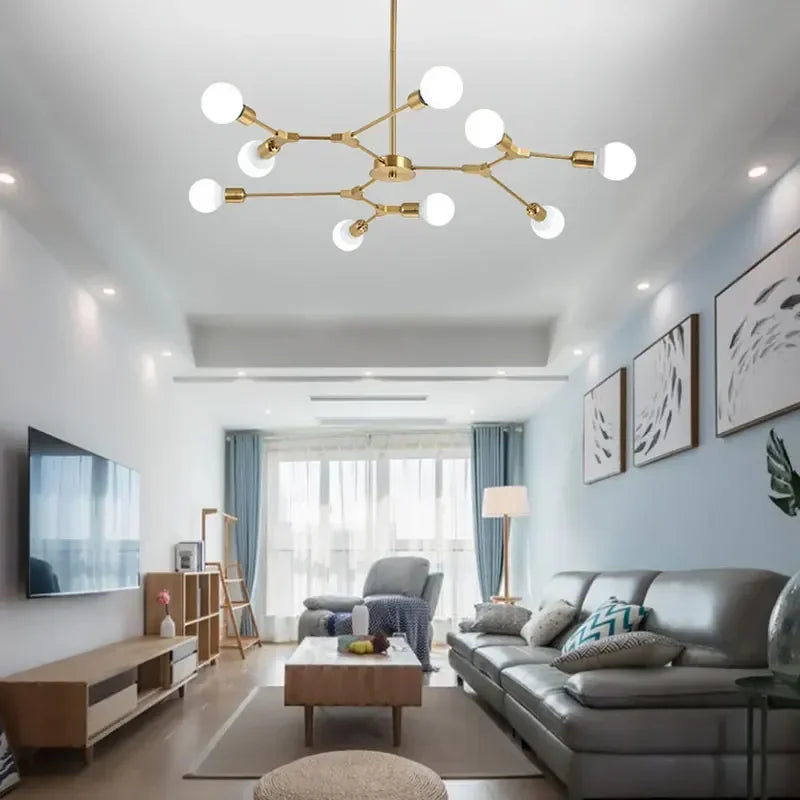 lustre moderne en forme d'arbre pour décoration intérieure - vue 5 sur 14