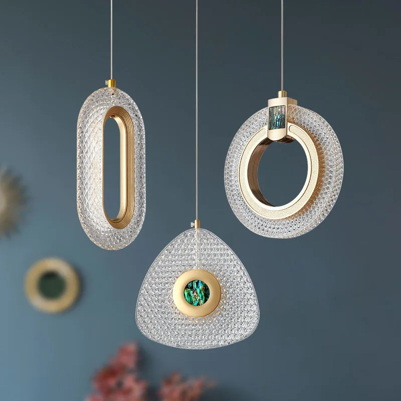 lustre moderne en cristal géométrique pour décoration intérieure - vue 4 sur 10