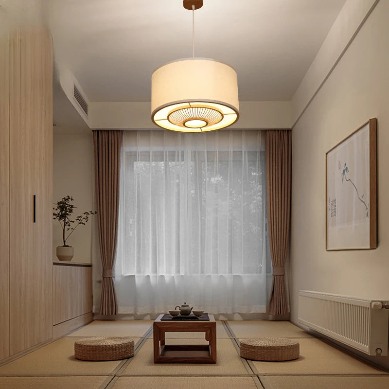 lustre en bambou style japonais pour intérieur zen - vue 4 sur 12