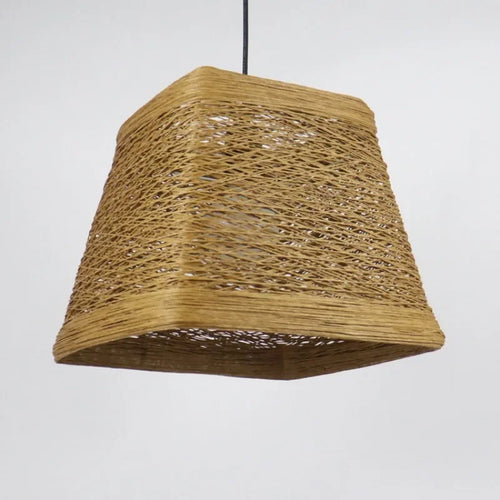 suspension moderne à led en rotin pour intérieur créatif - vue 7 sur 8