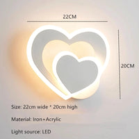 Applique LED en forme de coeur