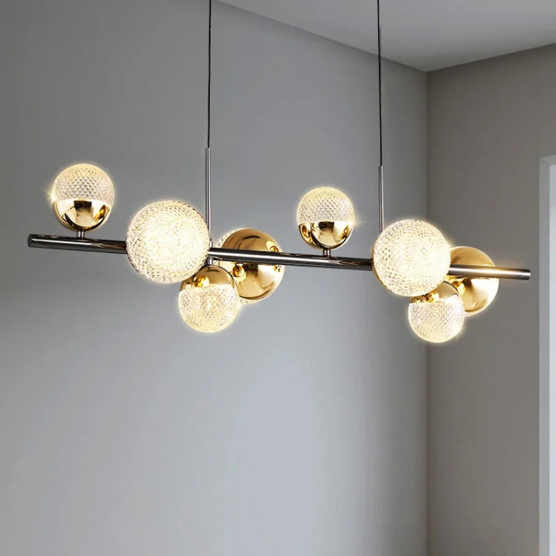 lustre moderne en verre led pour décoration intérieure - vue 5 sur 8