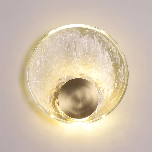 applique murale led nordique en verre transparent et cuivre - vue 3 sur 8