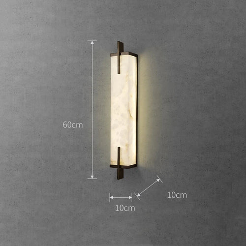 Applique murale Led en laiton doré et marbre
