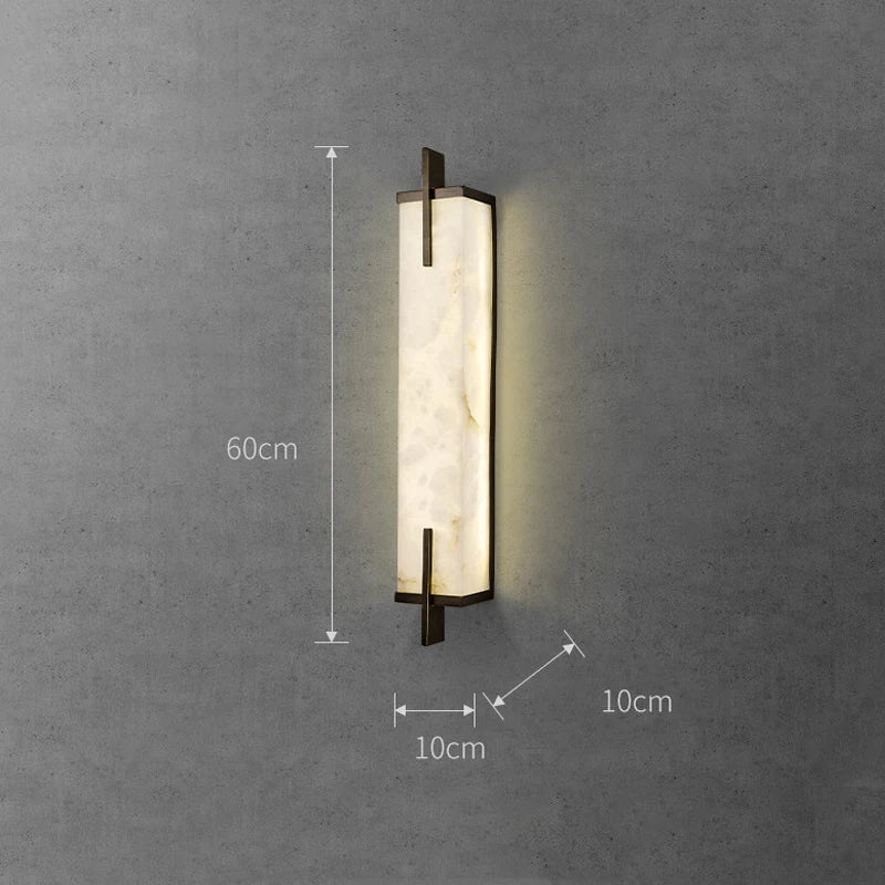 Applique murale Led en laiton doré et marbre