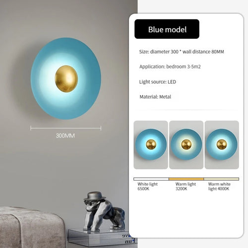 applique murale led ronde moderne pour décoration de luxe - vue 11 sur 11