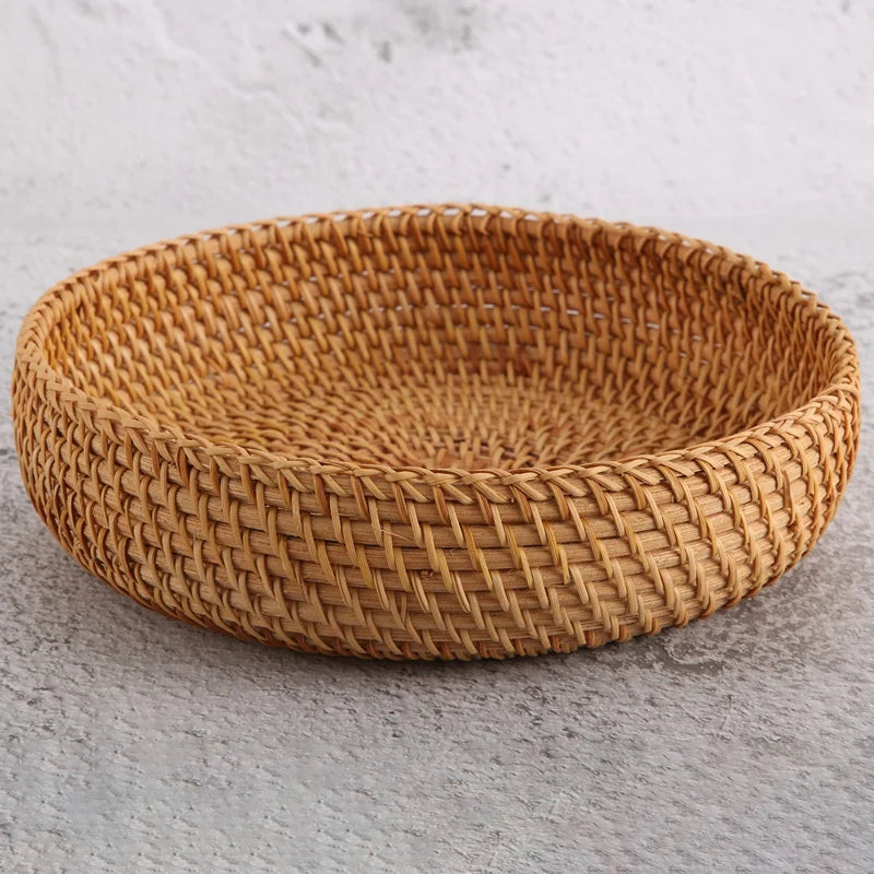 panier de rangement rond en rotin fait main pour lautomne - vue 3 sur 7