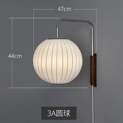 applique murale moderne nelson ball en tissu de soie pour hôtel - vue 9 sur 10