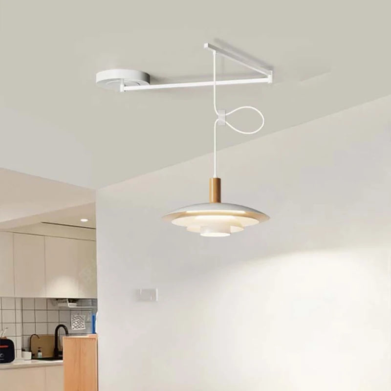 Suspension à culbuteur Table à manger Suspension bras oscillant plafonniers suspendus cuisine île barre E27 Illuminaire - vue 3 sur 9