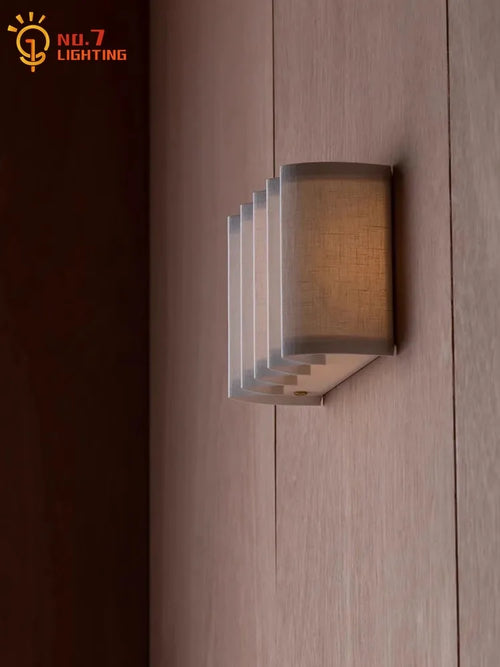 Wabi-sabi nordique individuel vague applique LED atmosphère tissu Art décoratif appliques murales salon chambre chevet escaliers - vue 5 sur 6