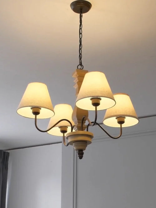 lustre rétro en bois pour un éclairage vintage élégant - vue 2 sur 7