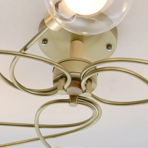 Plafonnier boule de verre nordique or noir pour salon chambre Hall suspension lampe décor à la maison éclairage Lustres Luminaires - vue 5 sur 9