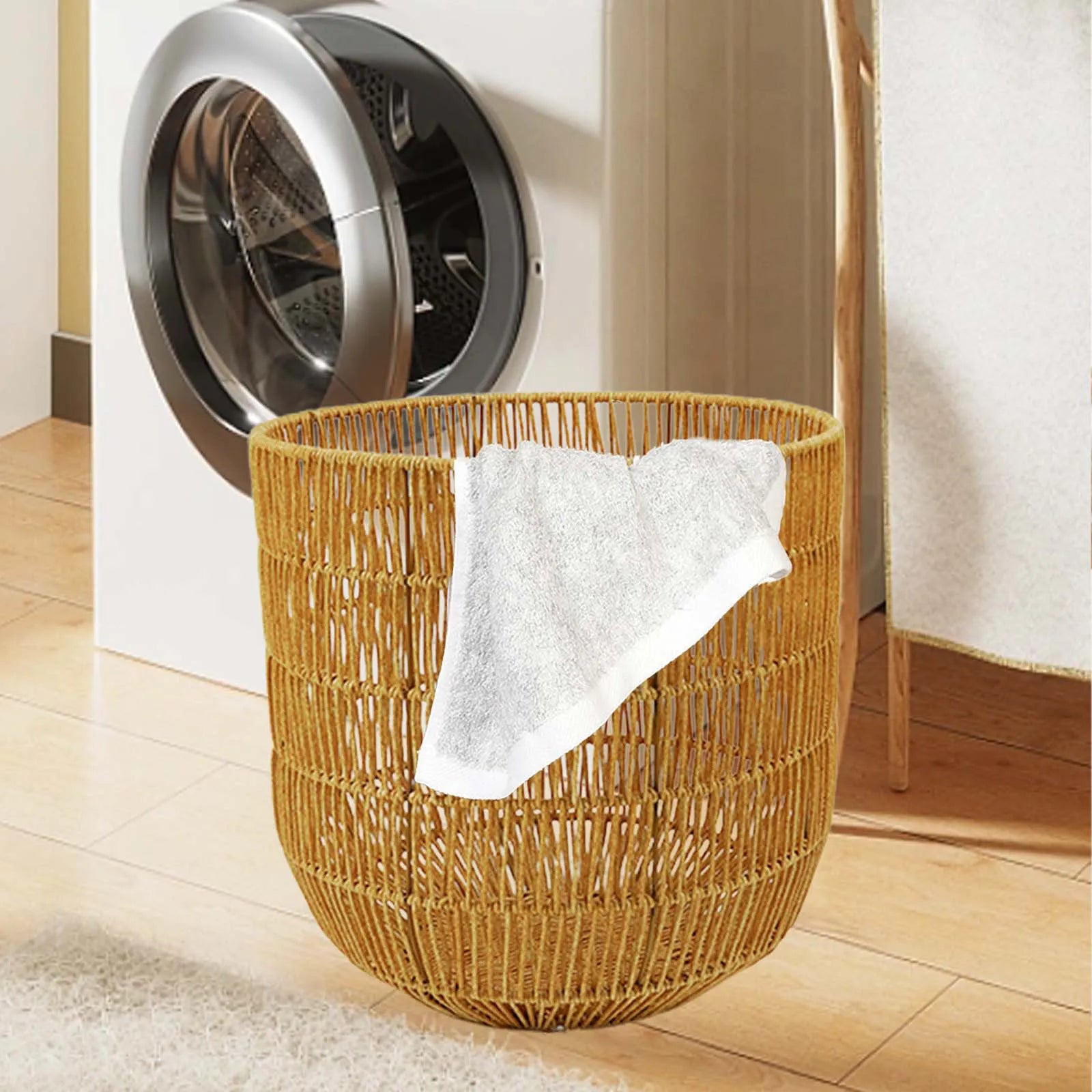 panier tissé imitation rotin pour jouets et linge - vue 3 sur 10