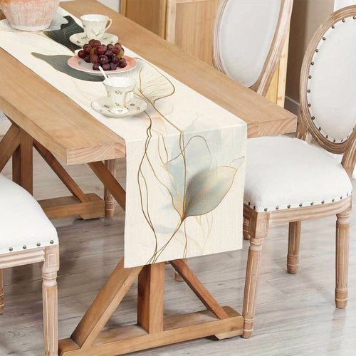 Chemin de table motifs feuilles abstraits style botanique - vue 7 sur 6