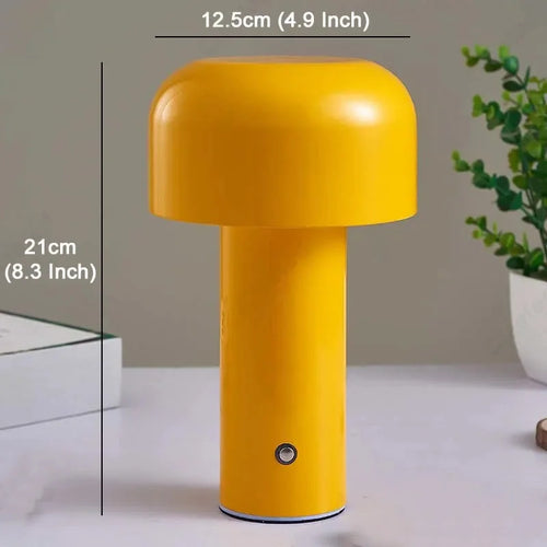 lampe de table champignon sans fil rechargeable variable type c - vue 3 sur 11