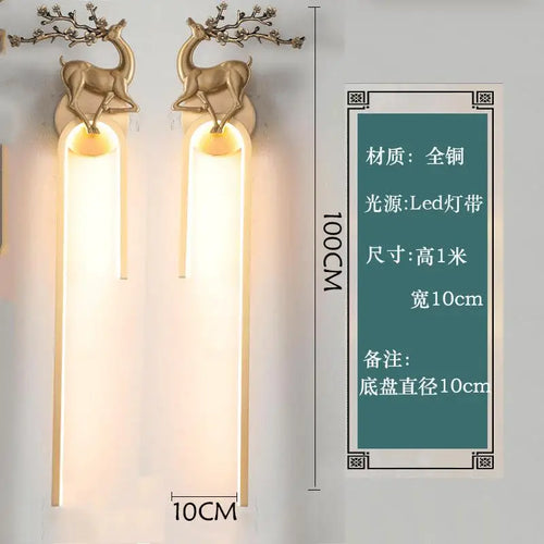 applique murale en cuivre style chinois pour éclairage intérieur - vue 15 sur 15