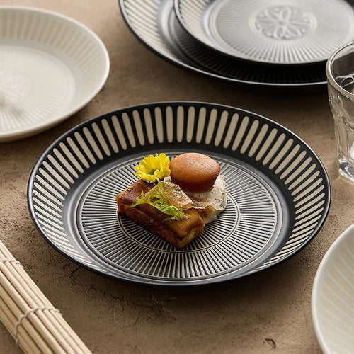 Assiette ceramique relief style japonais retro premium - vue 3 sur 7