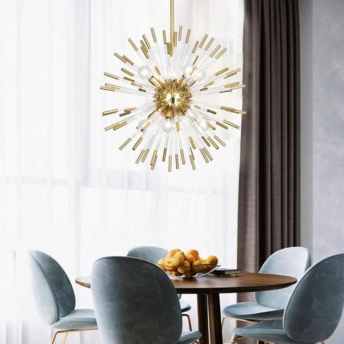 lustre de luxe en forme de pissenlit éclairage décoratif en stock - vue 4 sur 12