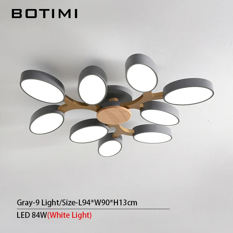 plafonnier LED gris en forme d'arbre - vue 18 sur 32