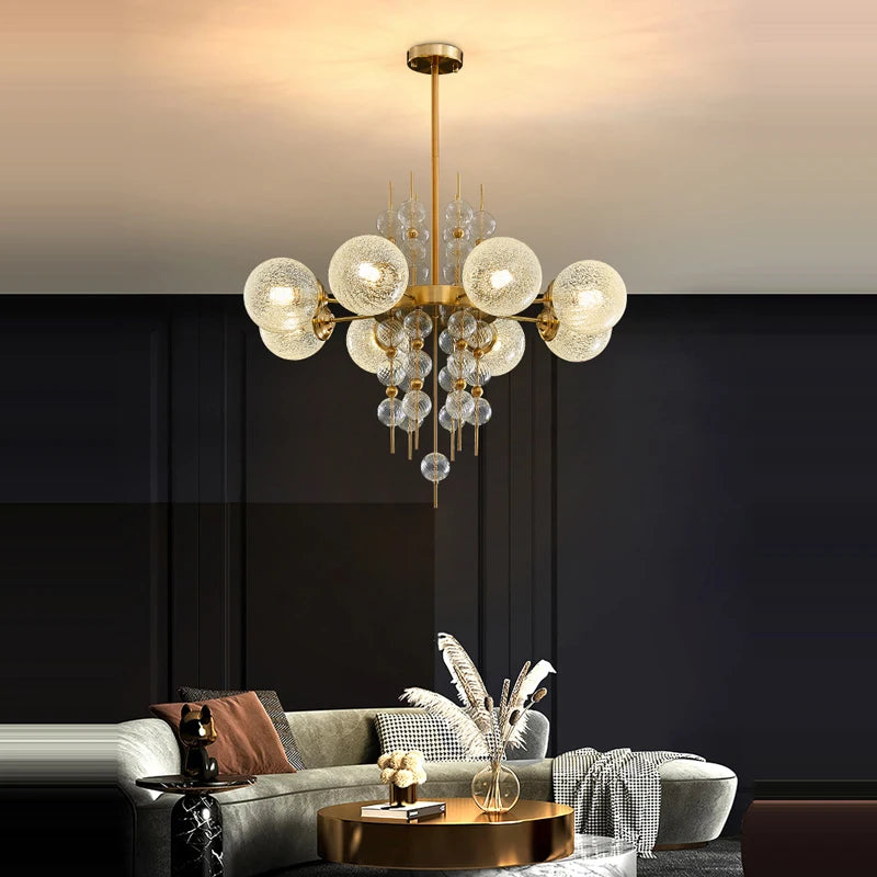 lustre classique à bulles en chrome doré tendance 2024 pour éclairage moderne - vue 3 sur 9