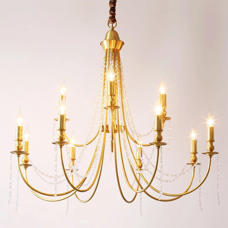 lustre en laiton moderne pour éclairage intérieur élégant - vue 8 sur 13