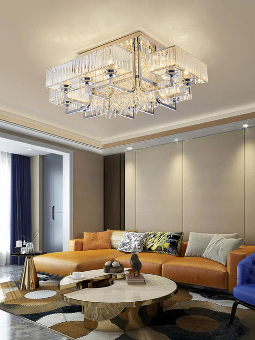lustre dimmable en cristal pour un éclairage élégant - vue 4 sur 12
