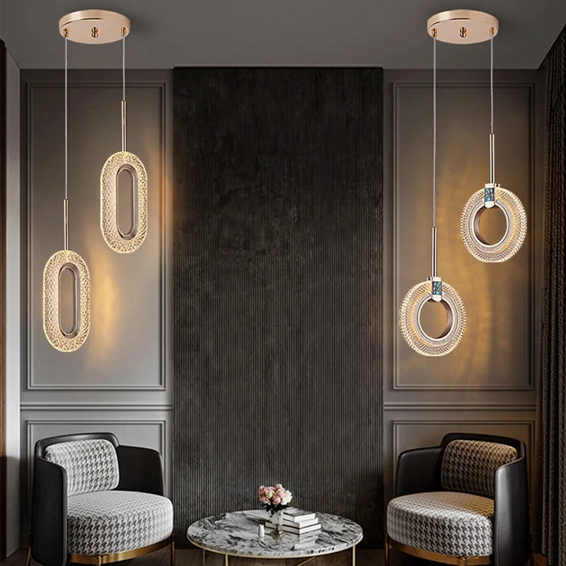 lustre led nordique décoration intérieure suspension - vue 3 sur 16