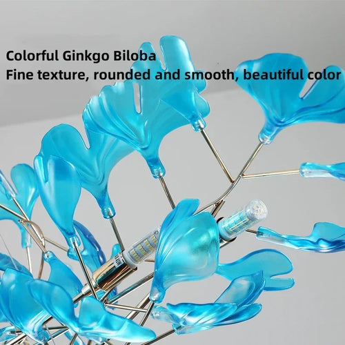 lustre romantique nordique artpad avec feuilles en acrylique pour la maison - vue 7 sur 21