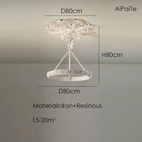 Aipaite Modern Faux Sculpture Round Chandelier is an indoor light fixture for living room, study and bedroom