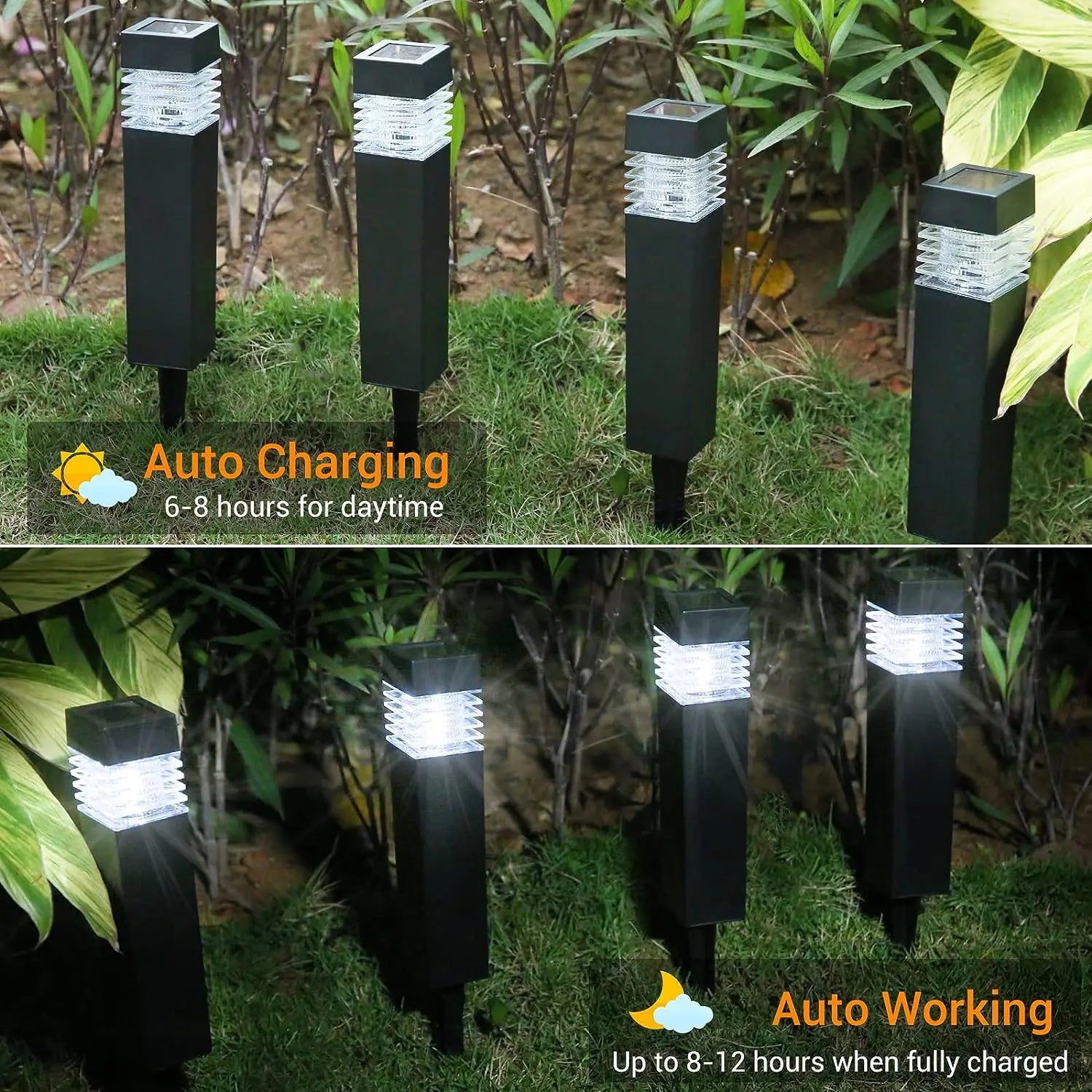lampes solaires led de jardin imperméables pour éclairage extérieur - vue 3 sur 8