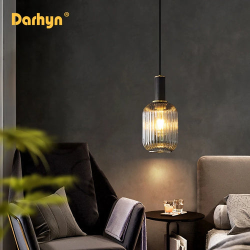 lustre rétro led en verre pour décoration intérieure - vue 3 sur 10