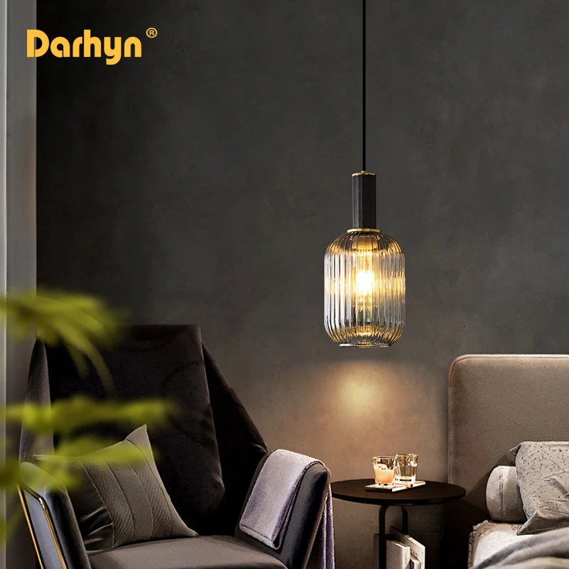 lustre rétro led en verre pour décoration intérieure - vue 2 sur 10