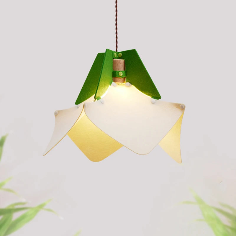 Art Design Restaurant Pendant Lamps Detachable Felt Sconces LED E27 Hanging Light for Living Room Dining Table Green White Pink - vue 1 sur 11