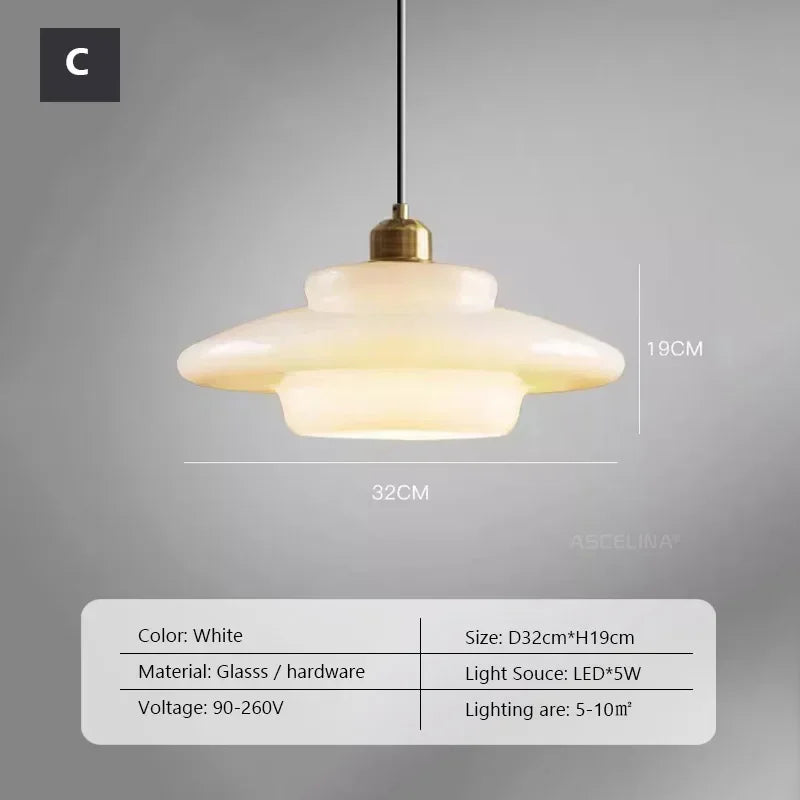 lampe suspendue moderne en verre led décorative nordique - vue 9 sur 9