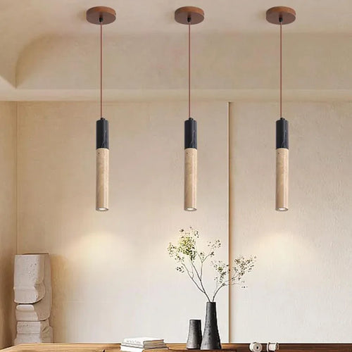 suspension restaurant en marbre naturel avec cordon réglable - vue 4 sur 12