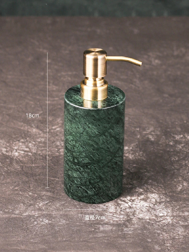 ensemble d'accessoires en marbre pour salle de bain organisé - vue 9 sur 21