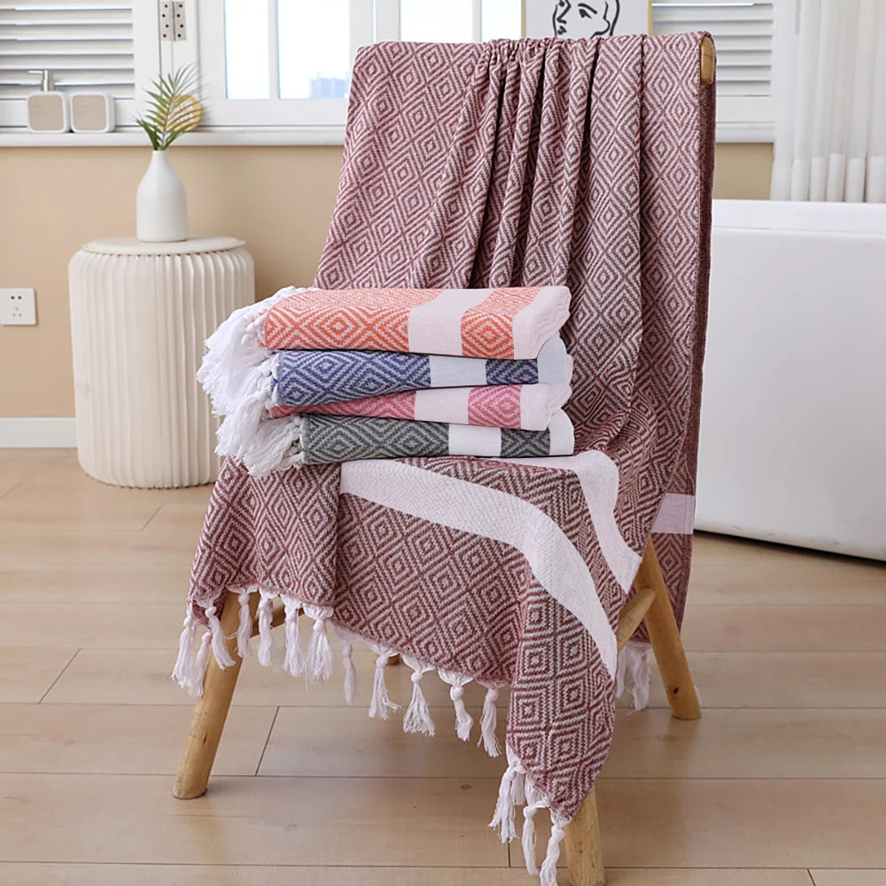serviette de plage turque coton motif tissé - vue 3 sur 7