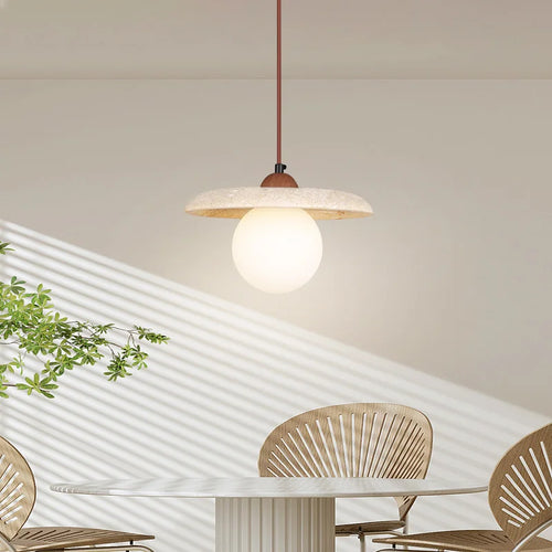 lustre led vintage avec suspension en pierre naturelle - vue 5 sur 6