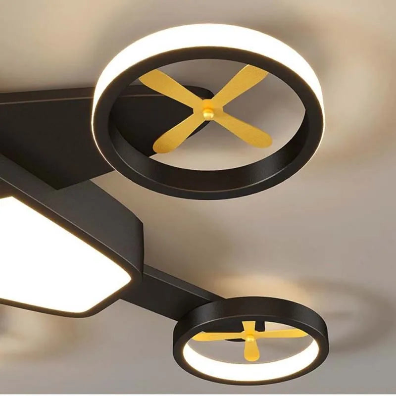 plafonnier avion lumineux pour chambre d'enfant garçon - vue 5 sur 7