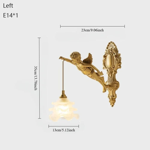 applique murale en cristal angelique style vintage en cuivre - vue 9 sur 10