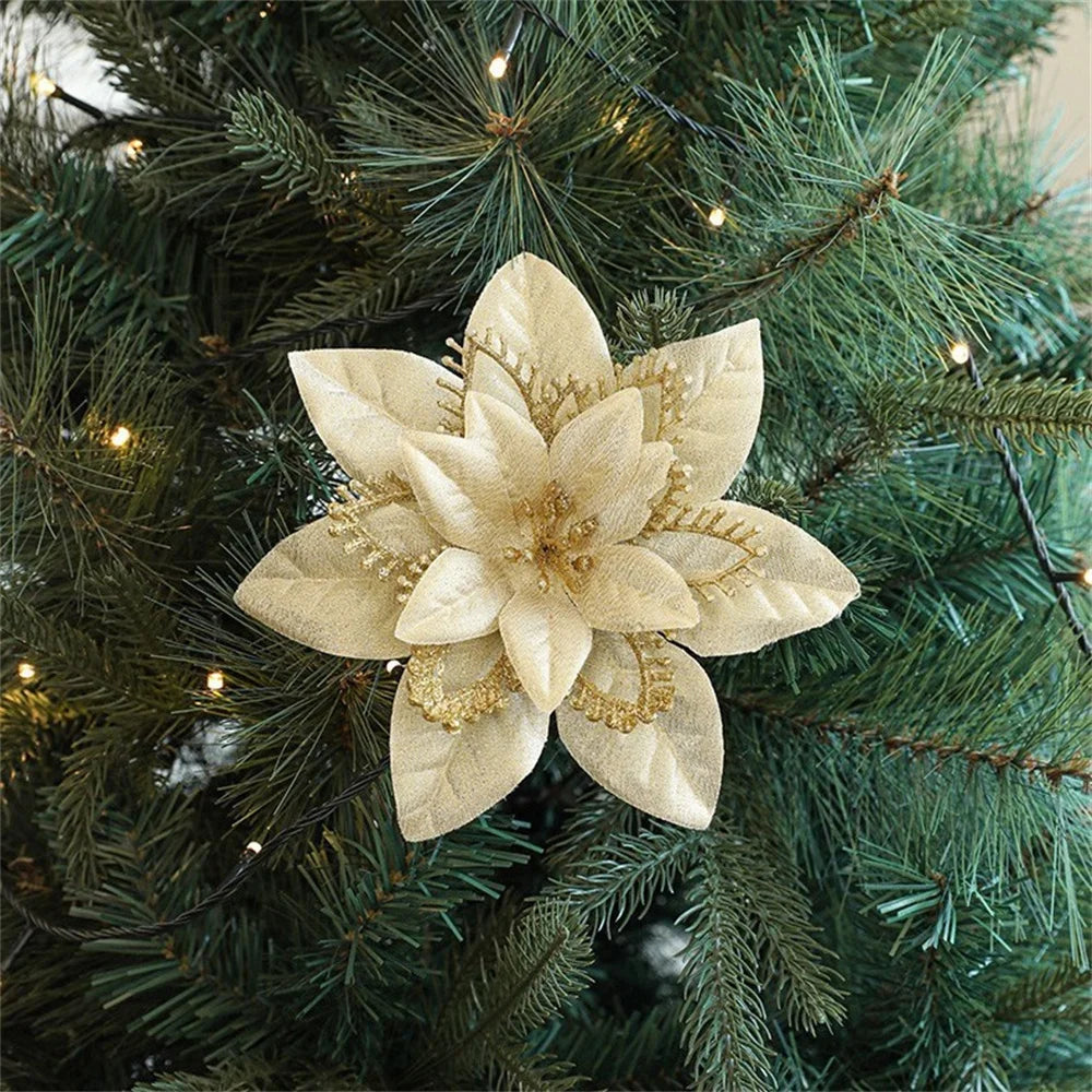 décorations de noël fleurs artificielles pour la maison 2025 - vue 4 sur 9