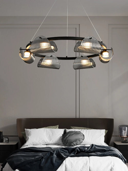 suspension créative en verre et fer pour décoration intérieure - vue 2 sur 10