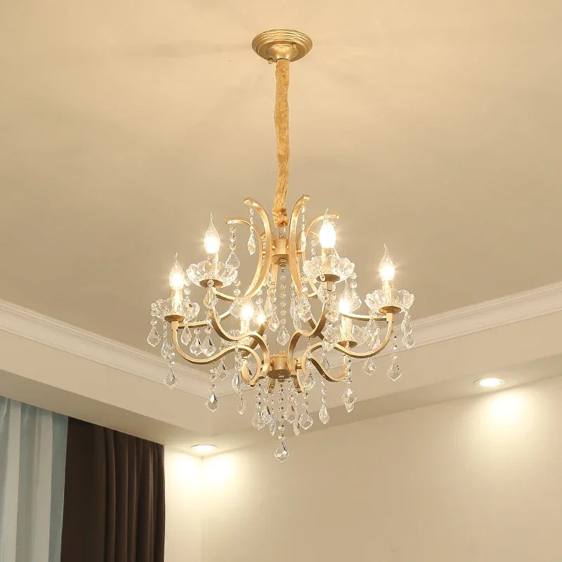 lustre en cristal moderne avec éclairage LED élégant - vue 5 sur 8