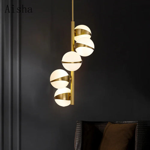 lustre nordique en cuivre design pour éclairage intérieur créatif - vue 2 sur 6