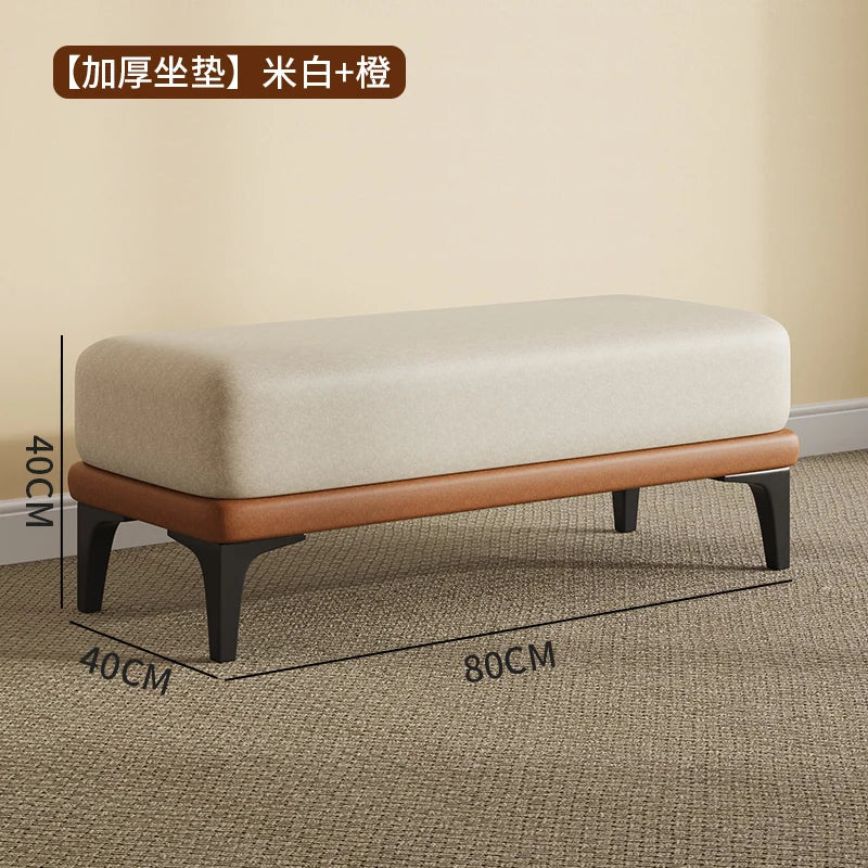 tabouret en velours moderne nordique pouf unique et peu encombrant - vue 18 sur 24