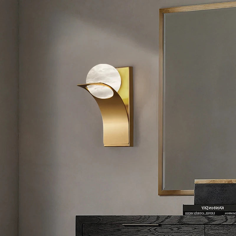 applique murale led en marbre naturel espagnol design moderne et luxueux - vue 2 sur 6