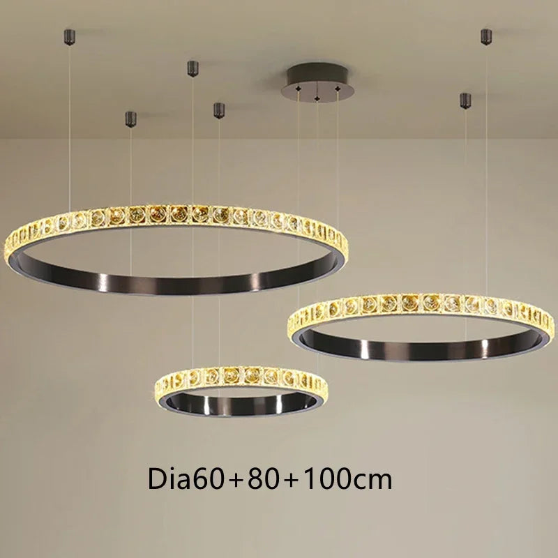 lustre de luxe en cristal pour hôtel et villa - vue 6 sur 12
